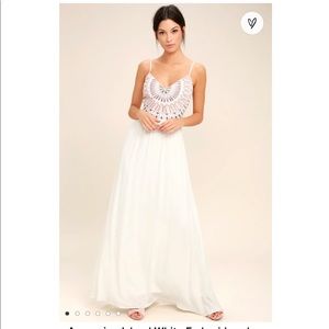 Lulus White Embroidered Maxi Dress